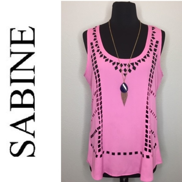 NWOT! SABINE Flowy Cut-Outs Sleeveless Top - Picture 1 of 5